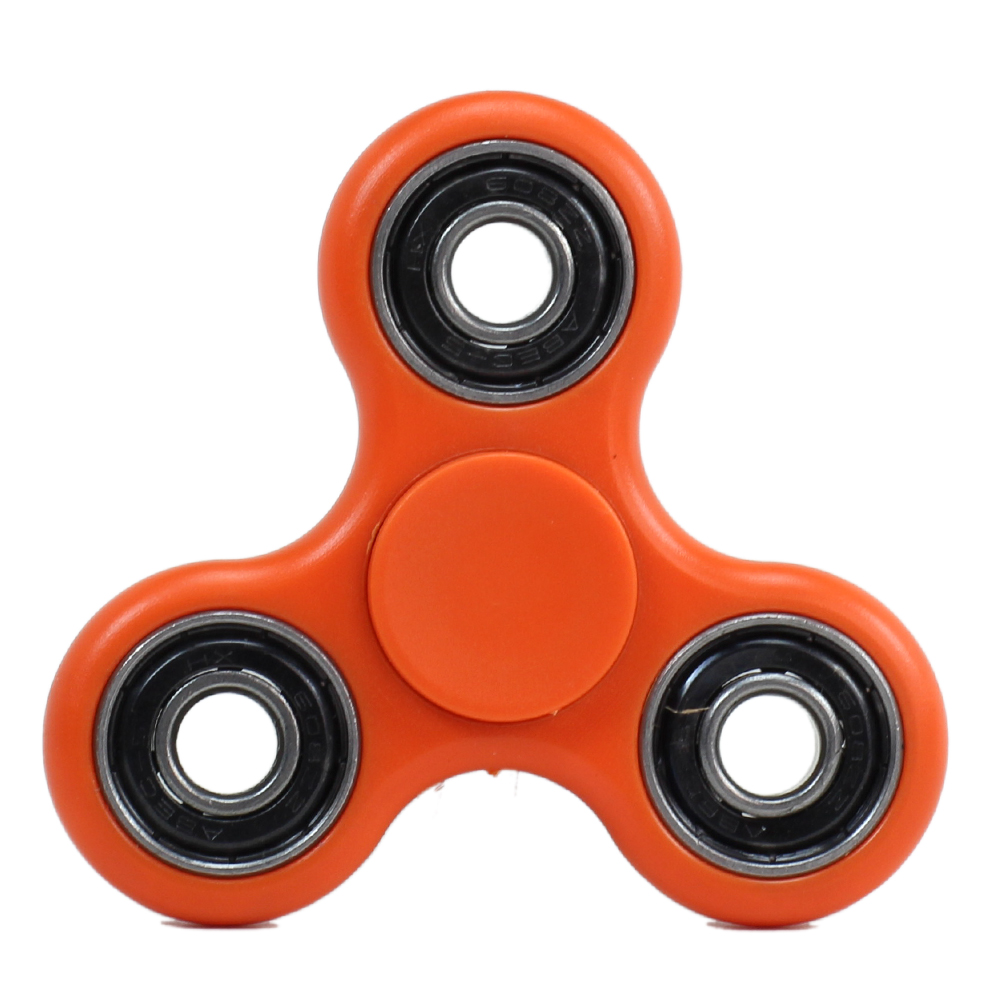 Classic Fidget SPINNER Hand Stress Reducer Toy for Adult, Child (Orange Silver Bearings)